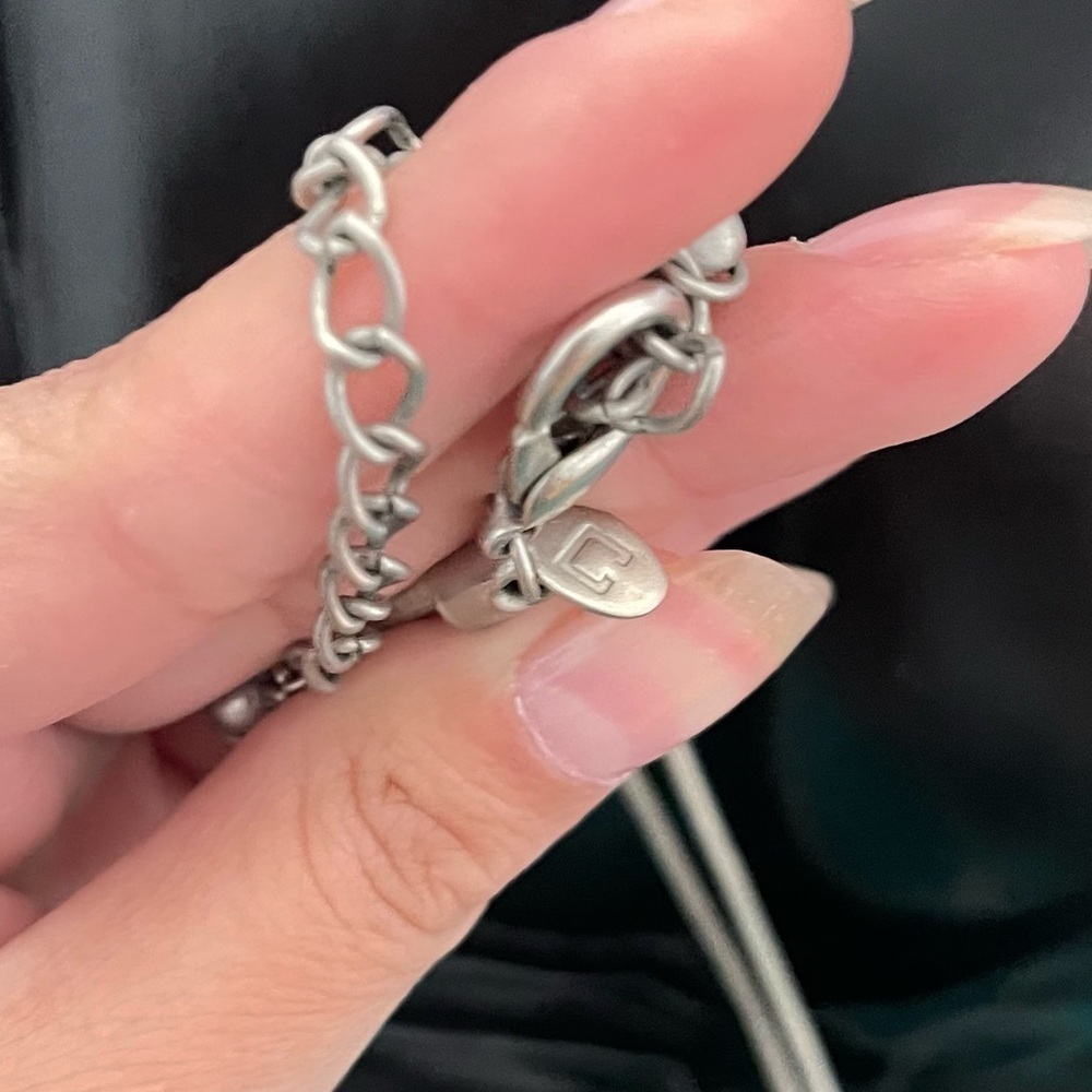 Chicos Silver Tone Rectangular Statement Necklace - image 4